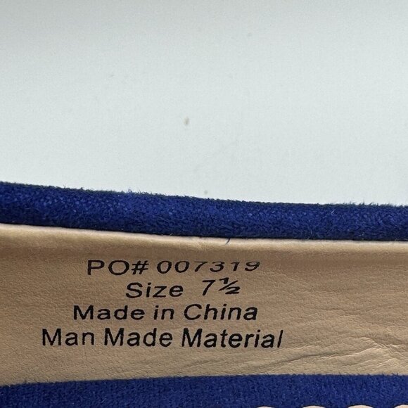 Journee Collection Marek Blue Heels Size 7.5 Pointed Toe Kitten Pumps Slip Ons - Picture 8 of 10